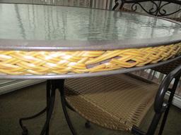 Round Outdoor Table with Two Chairs