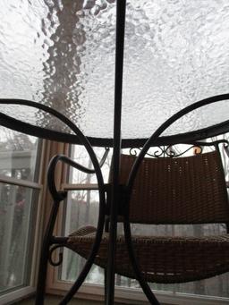 Round Outdoor Table with Two Chairs