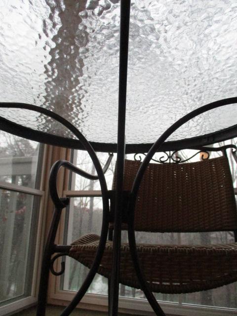 Round Outdoor Table with Two Chairs