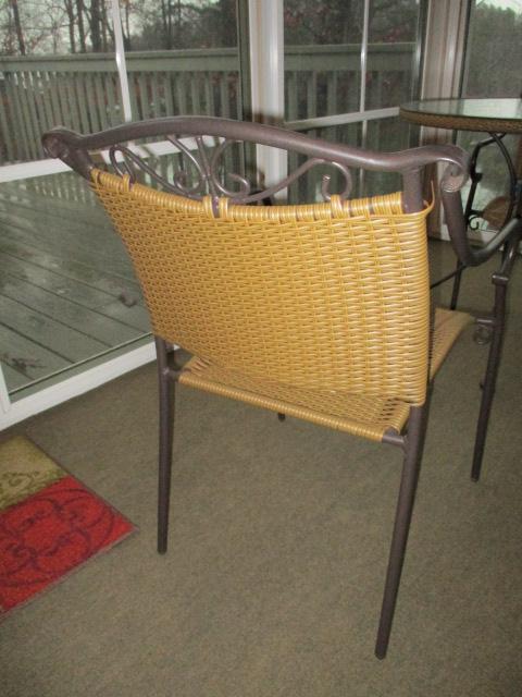 Round Outdoor Table with Two Chairs