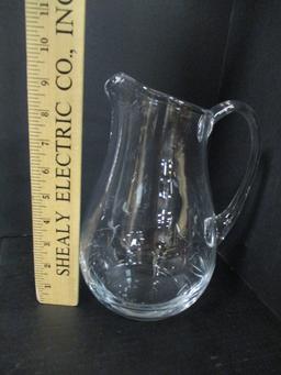 Crystal Pitcher And 4 Contemporary Shape Martini Glasses