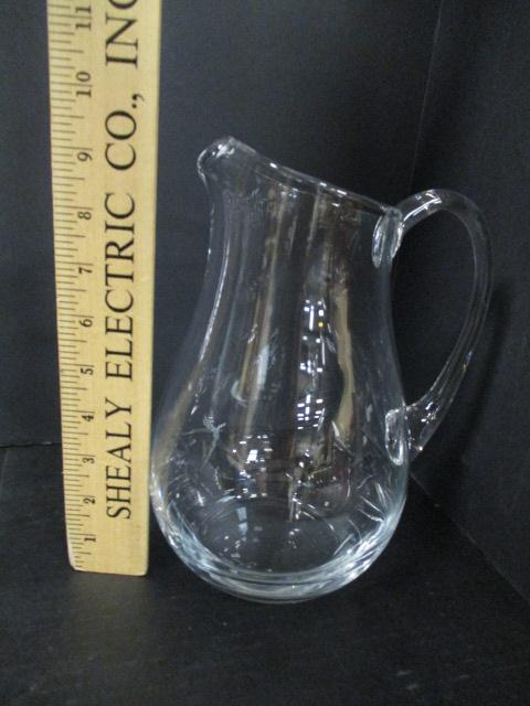 Crystal Pitcher And 4 Contemporary Shape Martini Glasses