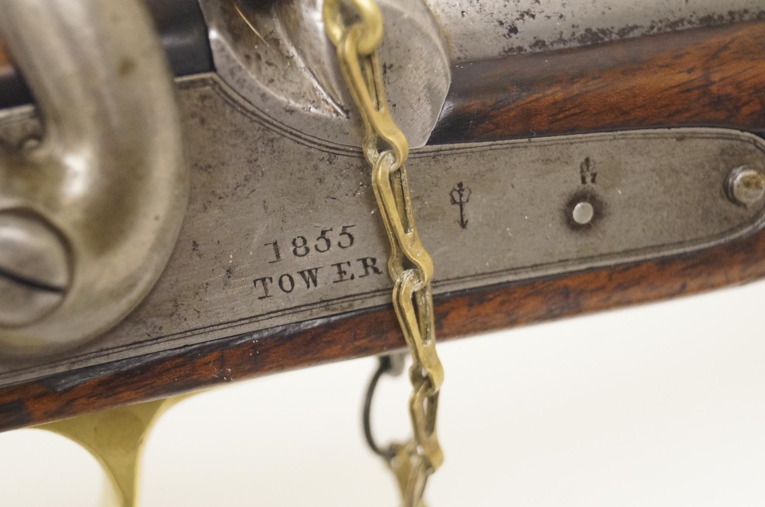 Antique Original English Pattern 1853 Enfield Two-Band Crown/VR Tower 1855 Rifle-Musket