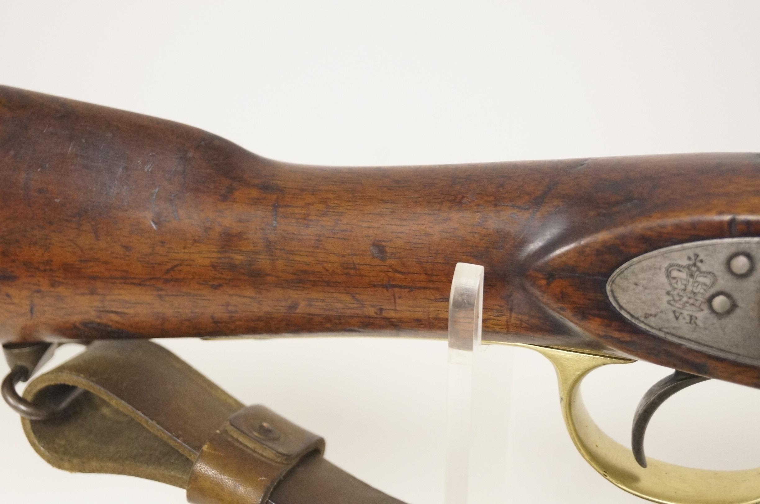 Antique Original English Pattern 1853 Enfield Two-Band Crown/VR Tower 1855 Rifle-Musket
