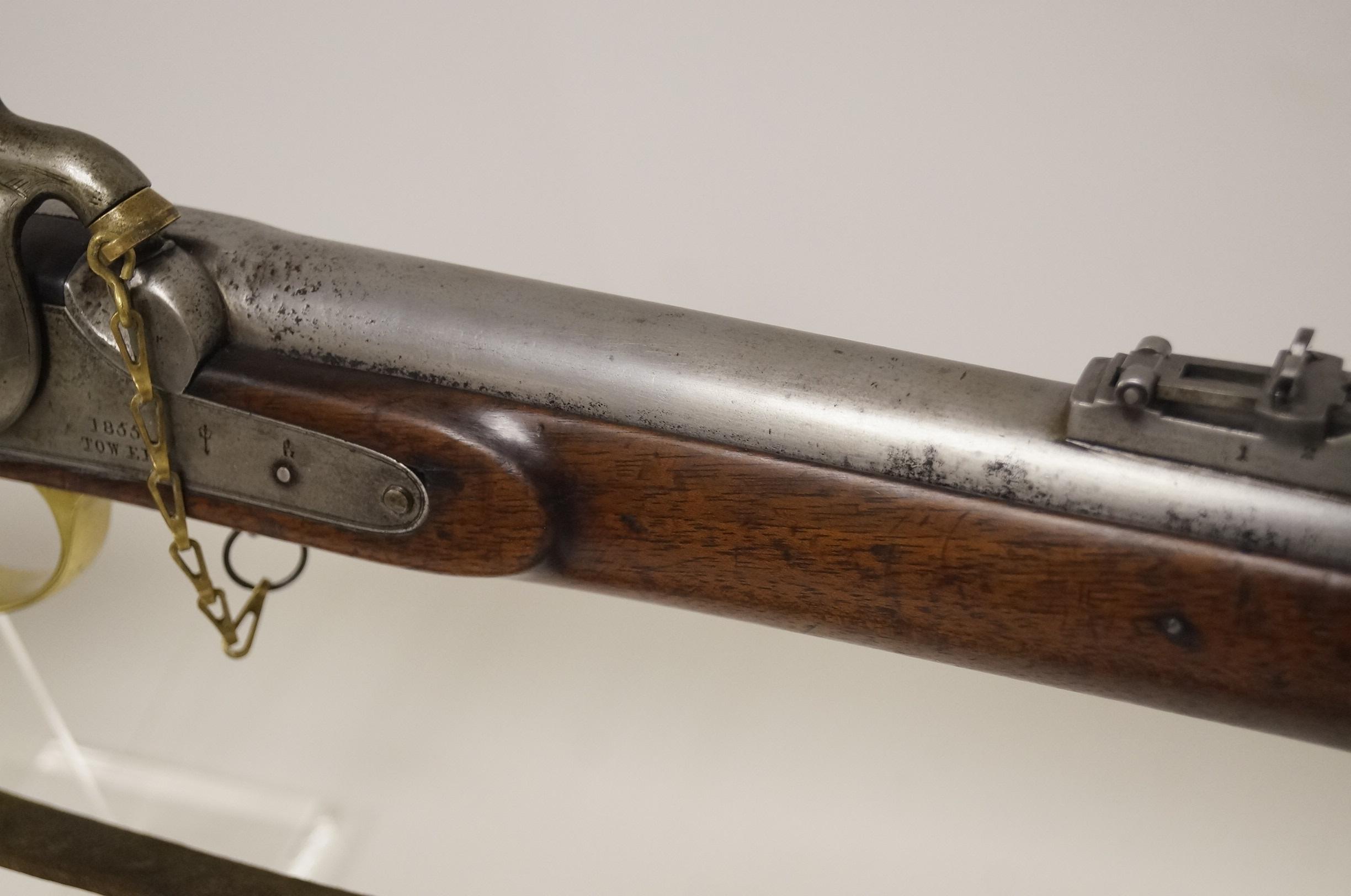 Antique Original English Pattern 1853 Enfield Two-Band Crown/VR Tower 1855 Rifle-Musket