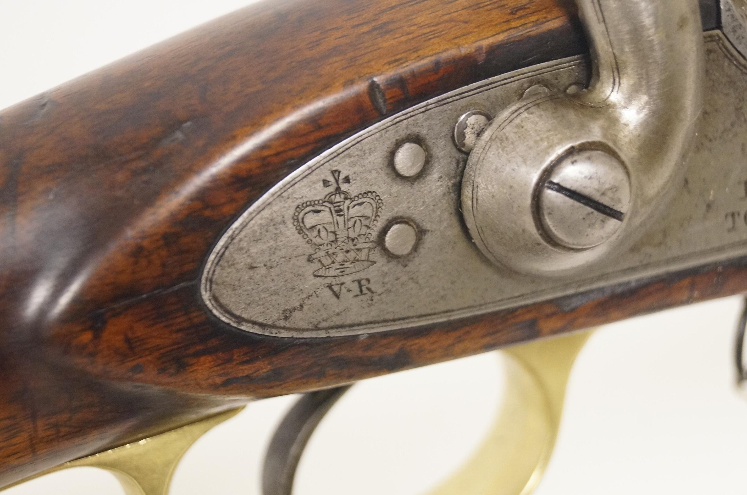 Antique Original English Pattern 1853 Enfield Two-Band Crown/VR Tower 1855 Rifle-Musket