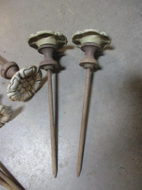 Six Metal Flower Spike Hose Guides in Bucket