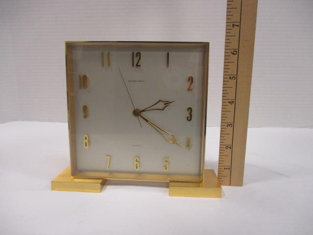 Bailey Banks & Briddle Co. Mid Century Brass Quartz Desk Clock