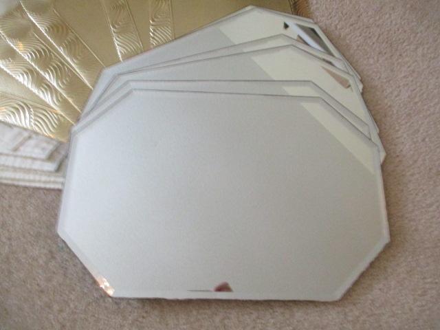 Placemats-Mirrors, Gold Lame, Silver Lame and Linen