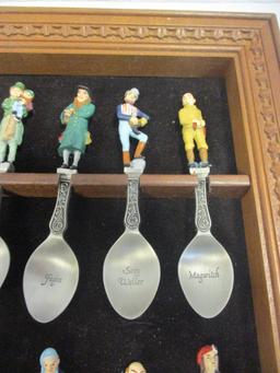 Franklin Mint 1981 Charles Dicken's Keepsake Spoon Collection in Display