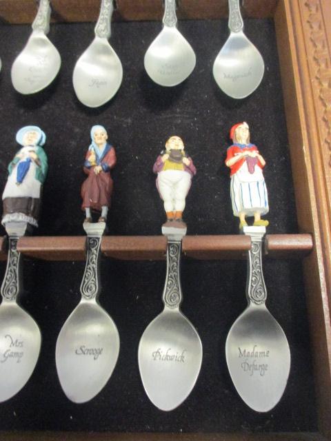 Franklin Mint 1981 Charles Dicken's Keepsake Spoon Collection in Display
