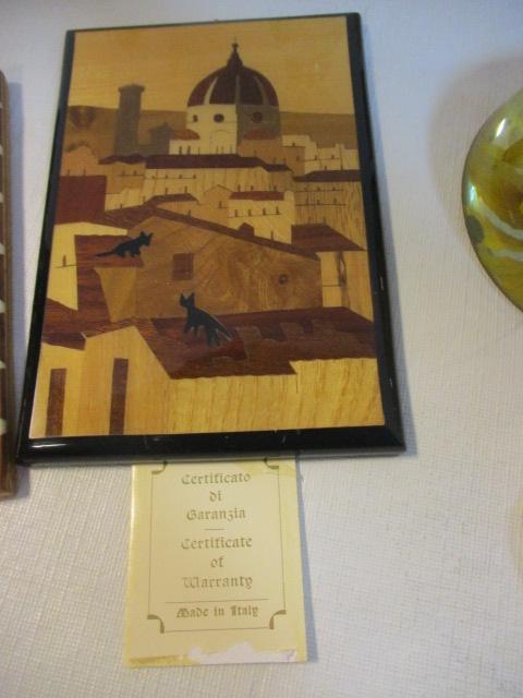 Paper Weights, Lacquered Plaques, Duck, Hand Painted Shade, etc.