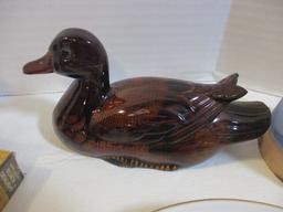 Paper Weights, Lacquered Plaques, Duck, Hand Painted Shade, etc.