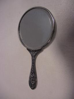 Vintage Hans Jensen Silverplated Repousse Mirror