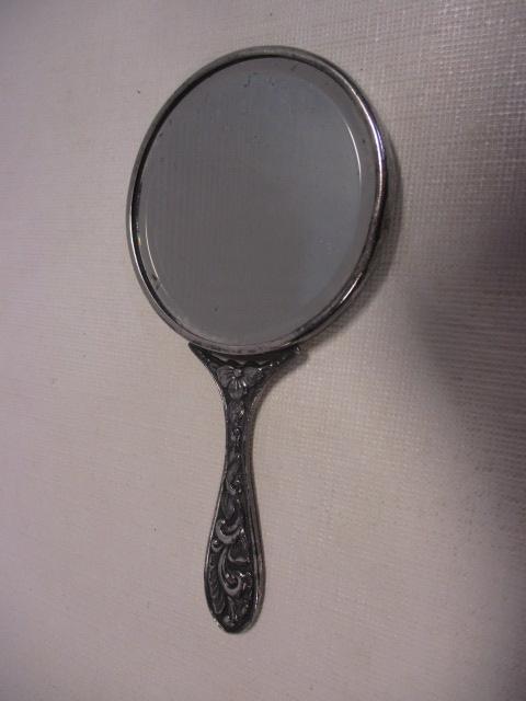 Vintage Hans Jensen Silverplated Repousse Mirror