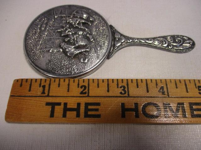 Vintage Hans Jensen Silverplated Repousse Mirror