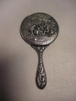 Vintage Hans Jensen Silverplated Repousse Mirror