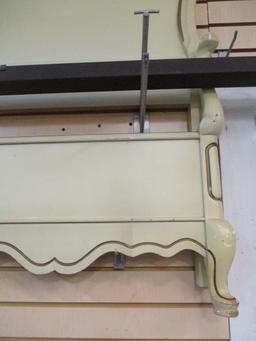 Full French Provincial Headboard & Footboard With Metal Rails