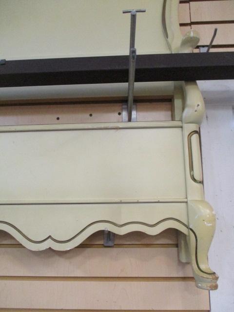 Full French Provincial Headboard & Footboard With Metal Rails