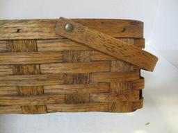 Split Oak Rectangular Basket With Handles