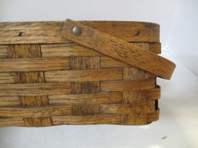 Split Oak Rectangular Basket With Handles