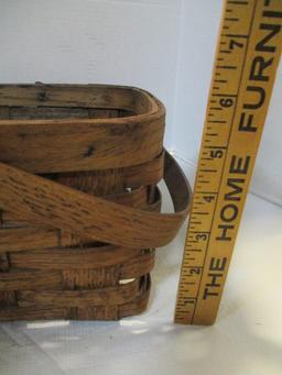 Split Oak Rectangular Basket With Handles