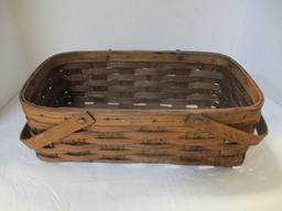 Split Oak Rectangular Basket With Handles