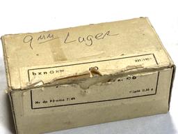 80 Rounds of Czech 1950 "bxn" 9mm Luger Ammunition on Stripper Clips