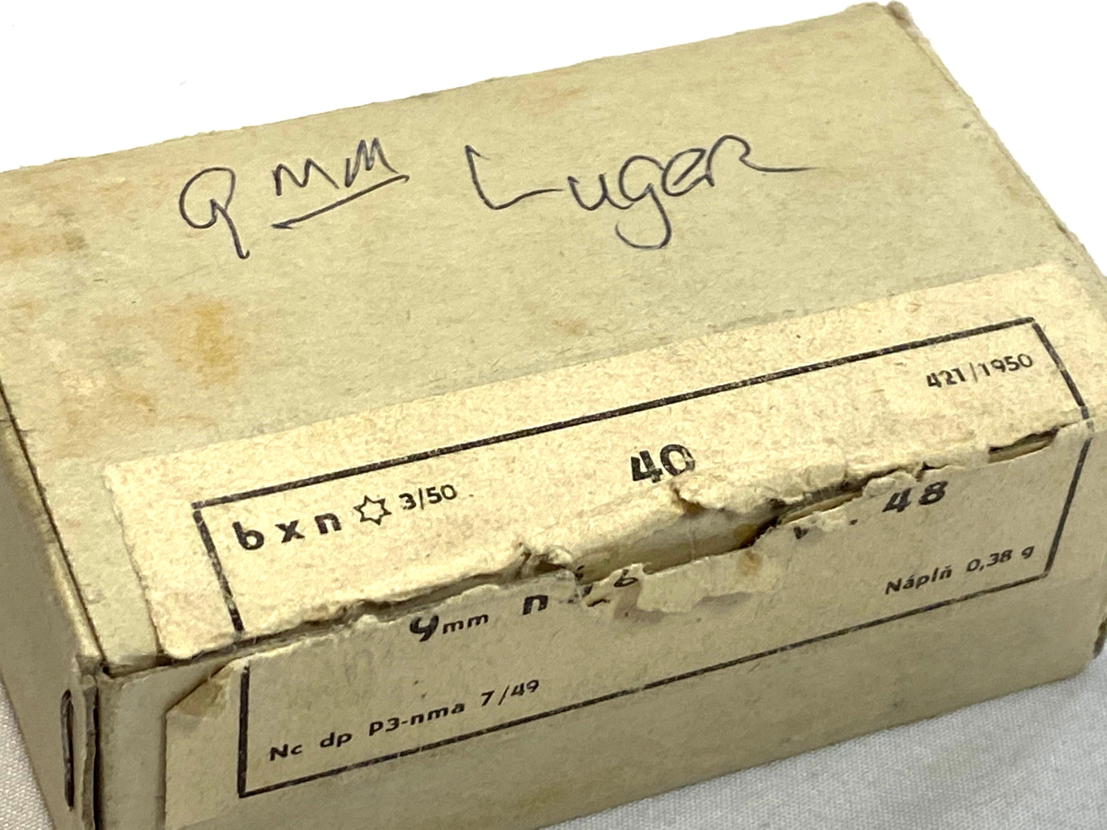 80 Rounds of Czech 1950 "bxn" 9mm Luger Ammunition on Stripper Clips
