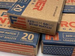 NIB  100rds. of .223 REMINGTON - Hornady Frontier 68gr. BTHP Match Brass Ammunition