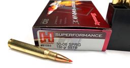 NIB 20rds. of .30-06 SPRG. - Hornady Superformance 150gr. SST Brass Ammunition