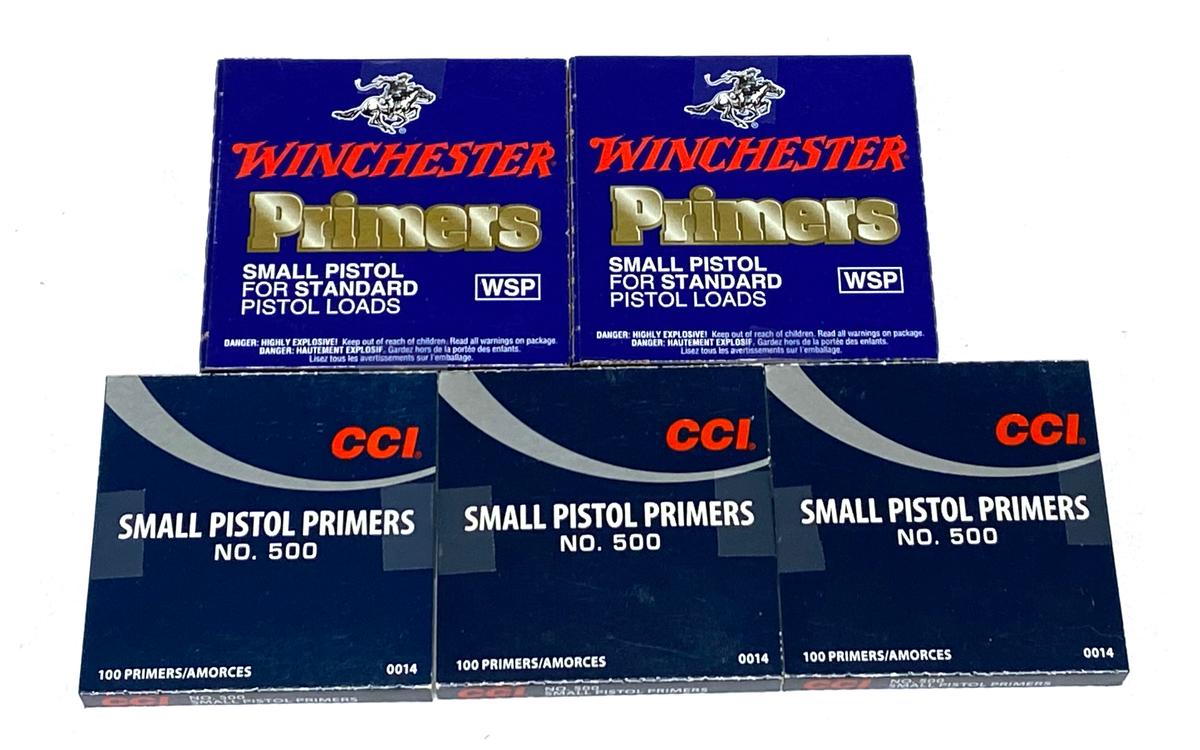 NIB 500 qty. Winchester/CCI Small Pistol Primers