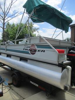 1994 Sun Tracker Bass Buggy 18 Pontoon, Trailer, 50Hp Mercury