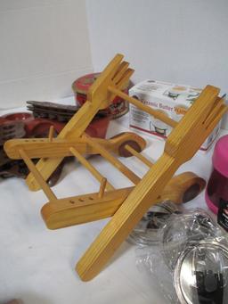 Silicone Candy Molds, Wood Cookbook Stand, Ceramic Butter Warmers, Spice Grinder, etc.