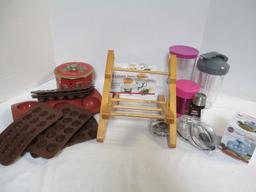Silicone Candy Molds, Wood Cookbook Stand, Ceramic Butter Warmers, Spice Grinder, etc.