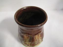 Signed Hand Turned Face Vase