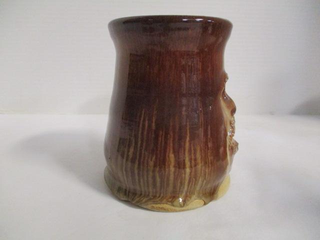 Signed Hand Turned Face Vase