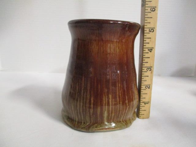 Signed Hand Turned Face Vase