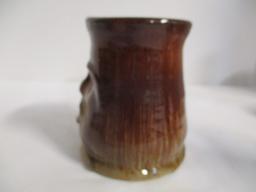 Signed Hand Turned Face Vase