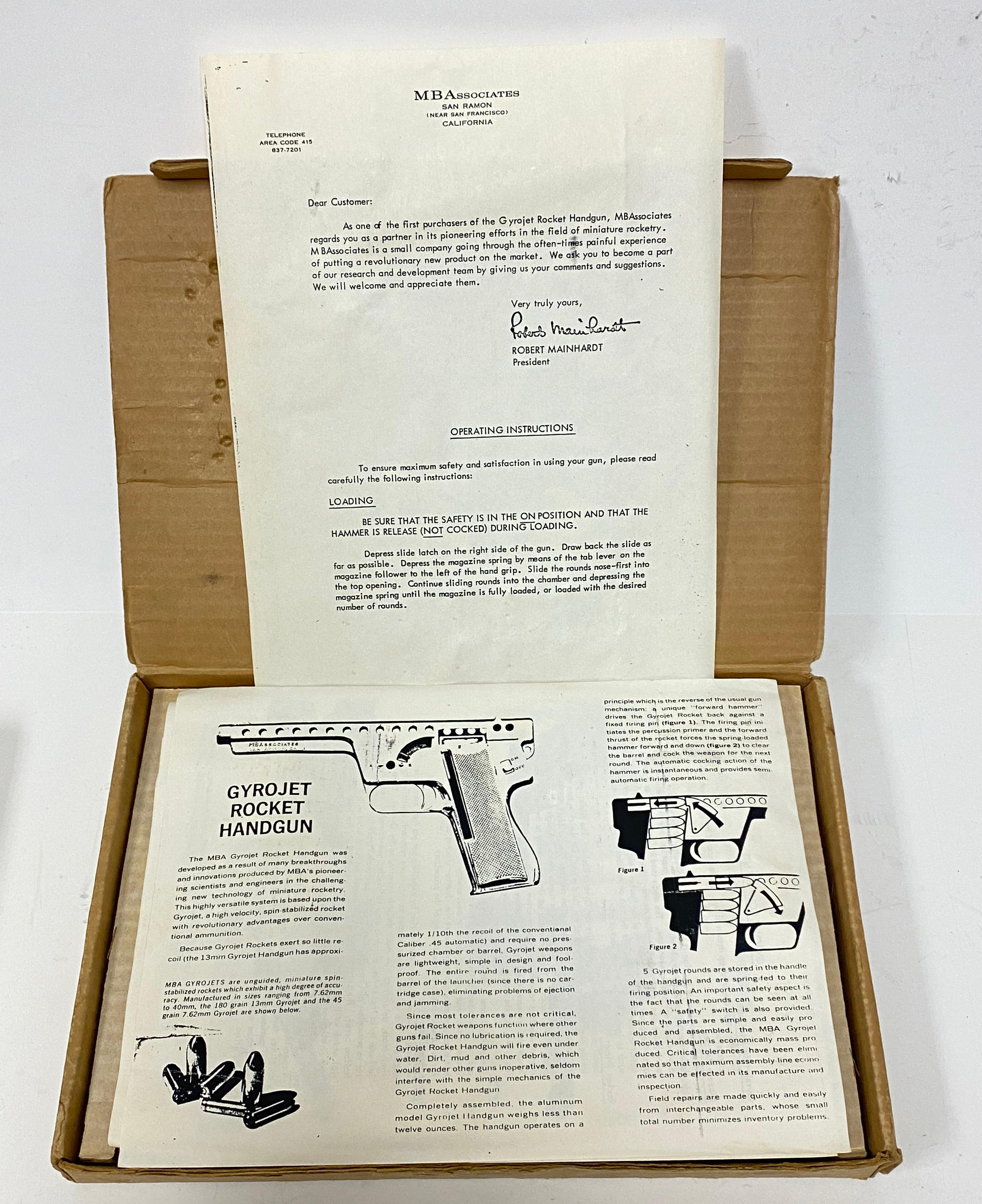 NIB Rare MBAssociates 12mm GYROJET Mark II Model C Experimental Rocket Pistol in Box