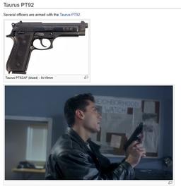 Taurus PT99AF 9MM Para. Pistol used by Officers in CIA Code Name: Alexa