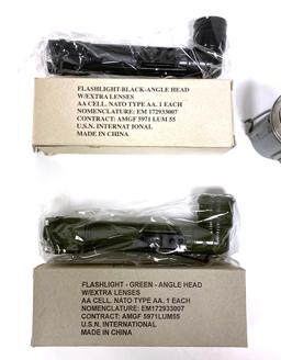 Lot of Vintage Military Flashlights and Signal Devices