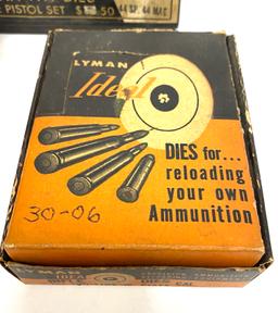 (4) Lyman Die Sets for Reloading - 9MM Luger | .243 | .44 SP/.44 MAG | .30-06 SPRG.