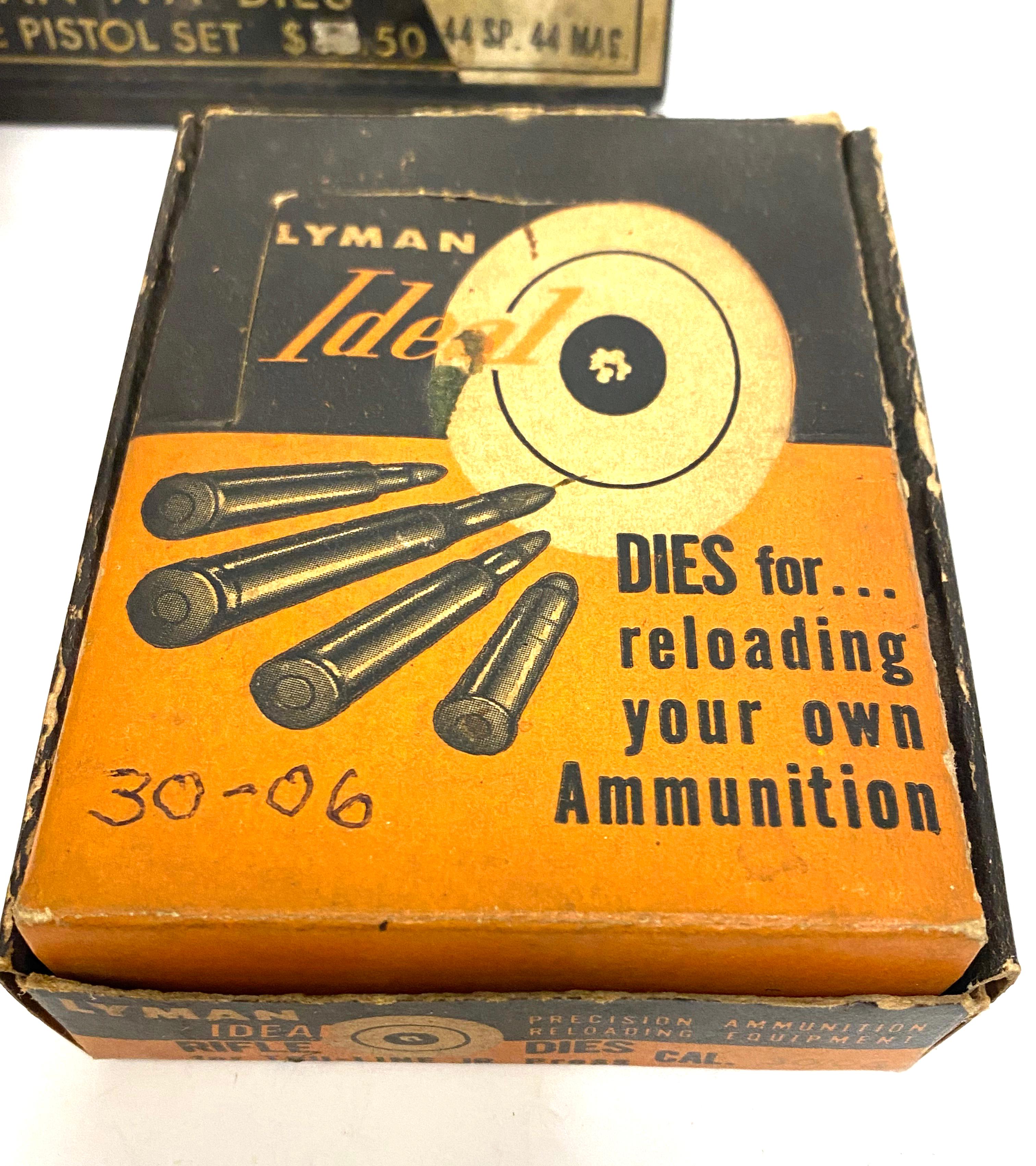 (4) Lyman Die Sets for Reloading - 9MM Luger | .243 | .44 SP/.44 MAG | .30-06 SPRG.