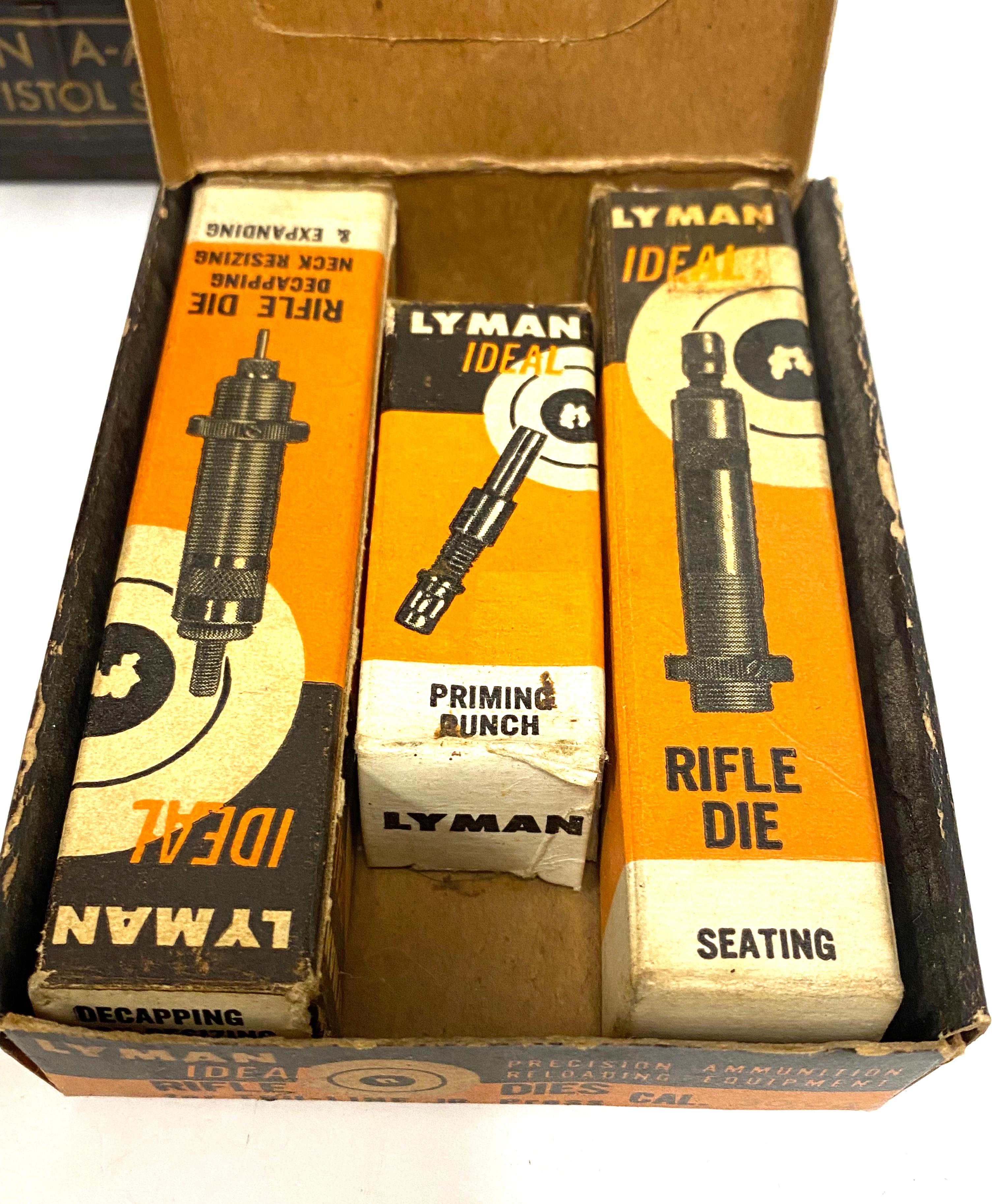 (4) Lyman Die Sets for Reloading - 9MM Luger | .243 | .44 SP/.44 MAG | .30-06 SPRG.