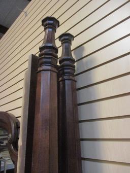 Broyhill Charlestowne Square King Size Four Poster Bed with Wood Rails