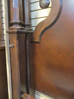 Broyhill Charlestowne Square King Size Four Poster Bed with Wood Rails