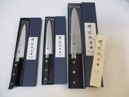 Three Togiharu for Blue Apron Knives in Original Boxes