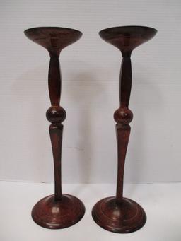 Pair of Elegant Expressions Pillar Candle Holders
