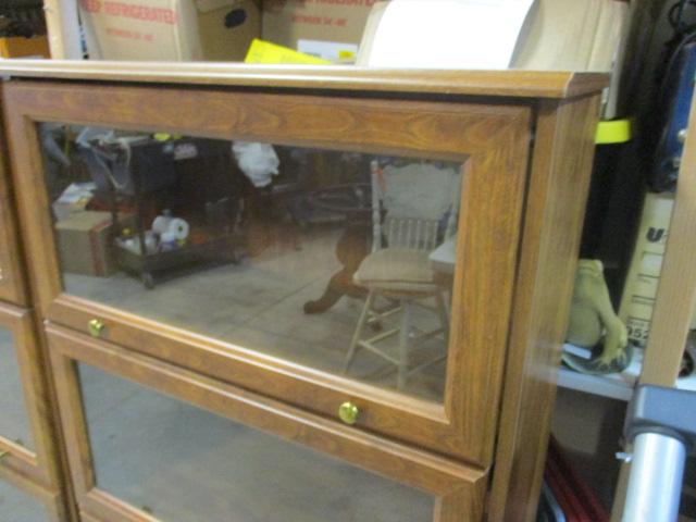 Barrister Style Bookcase with Printed Woodgrain Finish